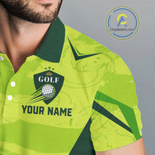 Load image into Gallery viewer, Green Camo Mens Golf Polo Shirt Custom Camouflage Golf Ball Golf Top For Team, Golfer Gift NHN0178