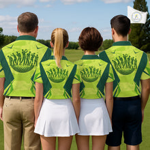 Load image into Gallery viewer, Green Camo Mens Golf Polo Shirt Custom Camouflage Golf Ball Golf Top For Team, Golfer Gift NHN0178