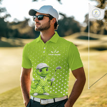 Load image into Gallery viewer, Funny Dinosaur Mens Golf Polo Shirt Green Pattern Custom Dinosaur Golf Shirts For Men NHN0100