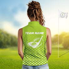 Load image into Gallery viewer, Funny Alligator Womens Sleeveless Golf Polo Shirt Custom Name Green Ladies Golf Apparel Funny Golf Gifts NHN0104