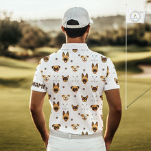 Load image into Gallery viewer, Funny Mens Golf Polo Shirt Custom Dog Golf Shirts White Golf Polo For Men, Golf Gifts NHN0108