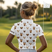Load image into Gallery viewer, Funny Womens Golf Polo Shirt Custom Dog Golf Shirts White Golf Polo For Ladies, Golf Gifts NHN0108