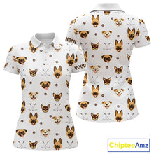 Load image into Gallery viewer, Funny Womens Golf Polo Shirt Custom Dog Golf Shirts White Golf Polo For Ladies, Golf Gifts NHN0108