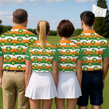 Load image into Gallery viewer, Womens Golf Polo Shirts Custom Ireland Flag St Patricks Day Green Clovers Golf Tops For Ladies NHN0140
