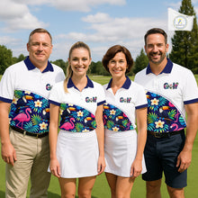 Load image into Gallery viewer, Funny Womens Golf Polo Shirt Custom Toucan Tropical Pattern, Flamingo Golf Shirt For Ladies NHN0205