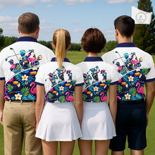 Load image into Gallery viewer, Funny Womens Golf Polo Shirt Custom Toucan Tropical Pattern, Flamingo Golf Shirt For Ladies NHN0205