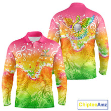 Load image into Gallery viewer, Mens Long Sleeve Golf Polo Shirt Colorful Music Angel Wing Golf Ball Custom Golf Top For Team NHN0130
