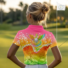 Load image into Gallery viewer, Womens Golf Polo Shirt Colorful Music Angel Wing Golf Ball Custom Golf Top For Team, Golfer Gift NHN0130