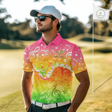 Load image into Gallery viewer, Mens Golf Polo Shirt Colorful Music Angel Wing Golf Ball Custom Golf Top For Team, Golfer Gift NHN0130