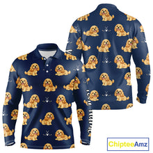Load image into Gallery viewer, Long Sleeve Golf Polo Shirt Custom Funny Cocker Spaniel Team Mens Golf Tops, Dog Lover Gift NHN0210