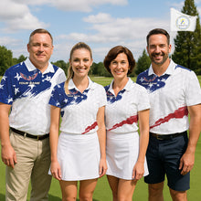 Load image into Gallery viewer, American Flag Womens Golf Polo Shirts Custom Patriotic Team Golf Shirts For Women Golf Gifts NHN0008