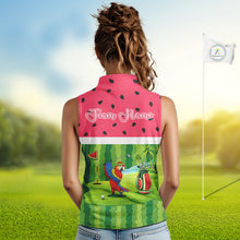 Load image into Gallery viewer, Funny Womens Sleeveless Golf Polo Shirt Custom Watermelon Tropical, Parrot Golf Shirts For Team NHN0183