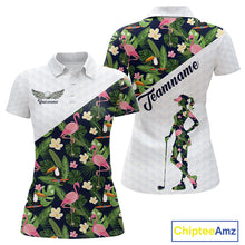 Load image into Gallery viewer, Womens Golf Polo Shirt Custom Toucan Tropical Pattern, Flamingo Golf Shirts For Ladies NHN0192