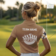 Load image into Gallery viewer, Funny Golden Retriever Womens Golf Polo Shirt Custom Argyle Plaid Pattern Team Golf Tops, Dog Lover NHN0197