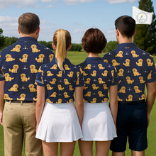 Load image into Gallery viewer, Funny Golden Retriever Mens Golf Polo Shirt Custom Blue Team Mens Golf Tops, Dog Lover Gift Nhn0214