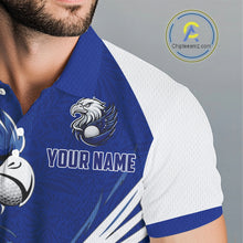 Load image into Gallery viewer, Mens Golf Polo Shirt Custom Blue Eagle Golf Shirts Personalized Golf Clubs For Team Golf Top NHN0081