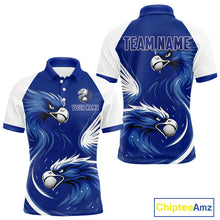 Load image into Gallery viewer, Mens Golf Polo Shirt Custom Blue Eagle Golf Shirts Personalized Golf Clubs For Team Golf Top NHN0081