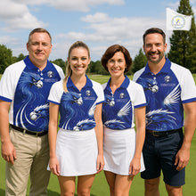 Load image into Gallery viewer, Womens Golf Polo Shirt Custom Blue Eagle Golf Shirts Personalized Golf Clubs For Team Golf Top NHN0081