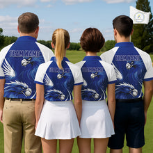 Load image into Gallery viewer, Womens Golf Polo Shirt Custom Blue Eagle Golf Shirts Personalized Golf Clubs For Team Golf Top NHN0081