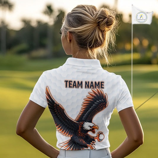 Womens Golf Polo Shirt Custom Eagle Golf Shirts Personalized Golf Clubs White Team Golf Top NHN0082