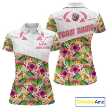 Load image into Gallery viewer, Funny Flamingo Womens Golf Polo Shirt Floral Tropical Custom Pink Golf Shirts Golfer Gift Apparel NHN0107