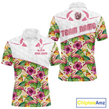 Load image into Gallery viewer, Funny Flamingo Mens Golf Polo Shirt Floral Tropical Custom Pink Golf Shirts Golfer Gift Apparel NHN0107