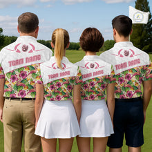 Load image into Gallery viewer, Funny Flamingo Womens Golf Polo Shirt Floral Tropical Custom Pink Golf Shirts Golfer Gift Apparel NHN0107