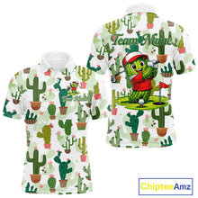 Load image into Gallery viewer, Funny Cactus Flower Mens Golf Polo Shirt Custom Name Golf Tops, Cactus Golf Shirt Personalized NHN0237