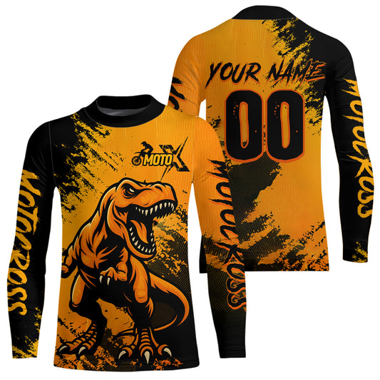 Orange Dinosaur Motocross Jersey Dirt Bike Shirts for Men Kid Women Racing Jersey XM417