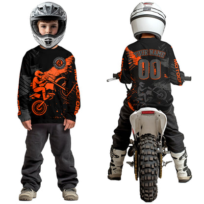 Custom Orange Motocross Racing Jersey for Kid Women Men Personalized Dirt Bike Shirts XM425