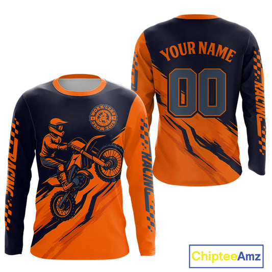 Orange Motocross Jersey Custom for Men Women Kid Dirt Bike Shirts Motorcycle Shirt XM434