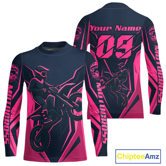 Pink Custom Motocross Jersey Men Women Kid Dirt Bike Shirts Motorcycle Riding Shirt XM441