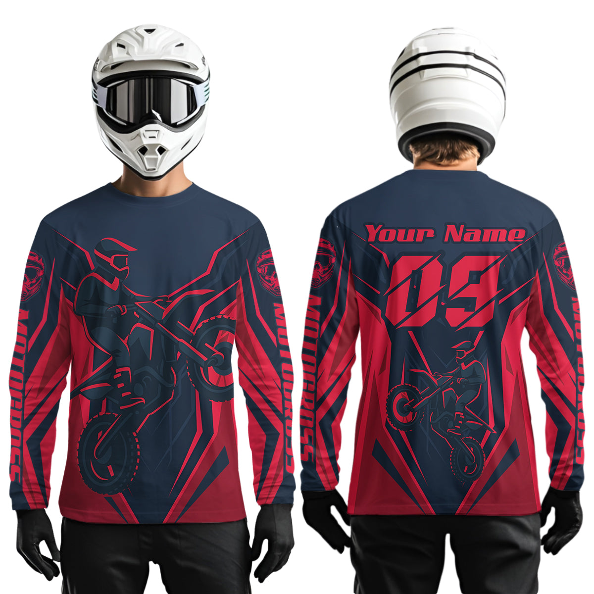 Red Custom Motocross Jersey Men Women Kid Dirt Bike Shirts Motorcycle Riding Shirt XM441