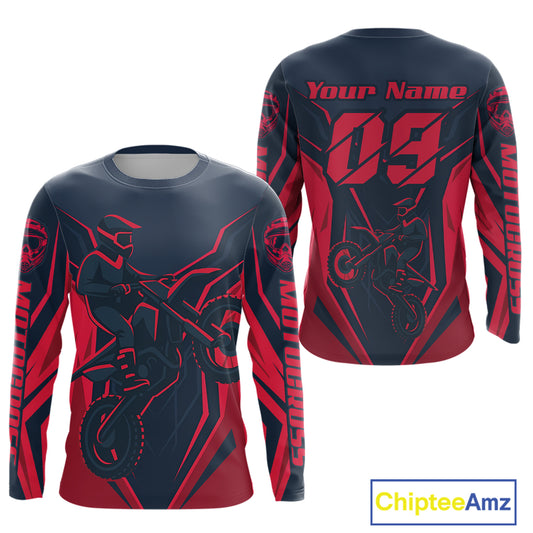 Red Custom Motocross Jersey Men Women Kid Dirt Bike Shirts Motorcycle Riding Shirt XM441