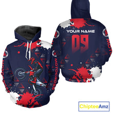 Load image into Gallery viewer, Red and Blue Motocross Hoodie for Men Women Dirt Bike Pink Blue Racing Hoodie Shirt MH462