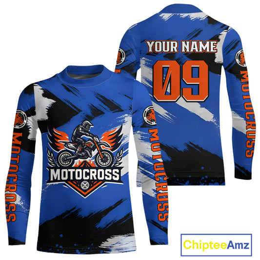 Blue Motocross Jersey Custom Men Women Kid Dirt Bike Shirts Off road Riding Shirt XM464