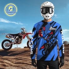 Load image into Gallery viewer, Blue Custom Motocross Jersey for Men Women Kid Dirt Bike Shirts Off road Riding Shirt XM467