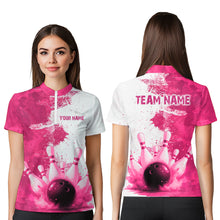 Load image into Gallery viewer, Orange Bowling Shirts for Women Men Custom Bowling Polo &amp; 1/4 Zip Shirt for Team MBL220