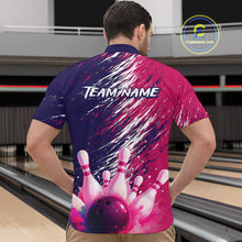 Load image into Gallery viewer, Watercolor Pink and Blue Bowling Shirts for Team Women Men Bowling Polo &amp; 1/4 Zip MBL231