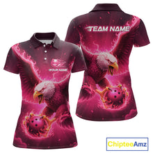 Load image into Gallery viewer, Pink Eagle Bowling Shirts for Team Women Men Custom Bowling Polo &amp; 1/4 Zip Shirt MBL235