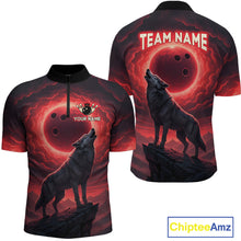 Load image into Gallery viewer, Wolf Bowling Shirts for Team Women Men Custom Bowling Jersey Bowl Polo&amp;1/4 Zip MBL238
