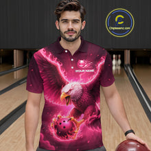 Load image into Gallery viewer, Pink Eagle Bowling Shirts for Team Women Men Custom Bowling Polo &amp; 1/4 Zip Shirt MBL235