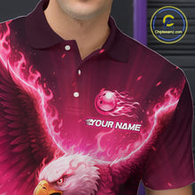 Load image into Gallery viewer, Pink Eagle Bowling Shirts for Team Women Men Custom Bowling Polo &amp; 1/4 Zip Shirt MBL235