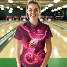 Load image into Gallery viewer, Pink Eagle Bowling Shirts for Team Women Men Custom Bowling Polo &amp; 1/4 Zip Shirt MBL235