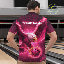 Load image into Gallery viewer, Pink Eagle Bowling Shirts for Team Women Men Custom Bowling Polo &amp; 1/4 Zip Shirt MBL235
