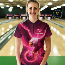 Load image into Gallery viewer, Pink Eagle Bowling Shirts for Team Women Men Custom Bowling Polo &amp; 1/4 Zip Shirt MBL235