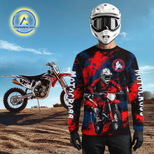Load image into Gallery viewer, Custom Red and Blue Motocross Jersey for Men Kid Women Dirt Bike Jersey Riding Shirt XM484
