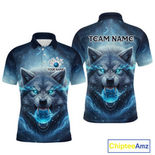 Load image into Gallery viewer, Blue Wolf Bowling Shirts Team Women Men Custom Bowling Jersey Bowl Polo&amp;1/4 Zip MBL239