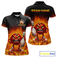 Load image into Gallery viewer, Flaming Bowling Shirts for Team Women Men Bowling Polo &amp; 1/4 Zip Shirt Custom MBL244
