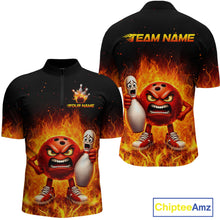 Load image into Gallery viewer, Flaming Bowling Shirts for Team Women Men Bowling Polo &amp; 1/4 Zip Shirt Custom MBL244